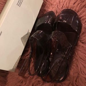 Off-White Zip Tie Jelly Sandals
